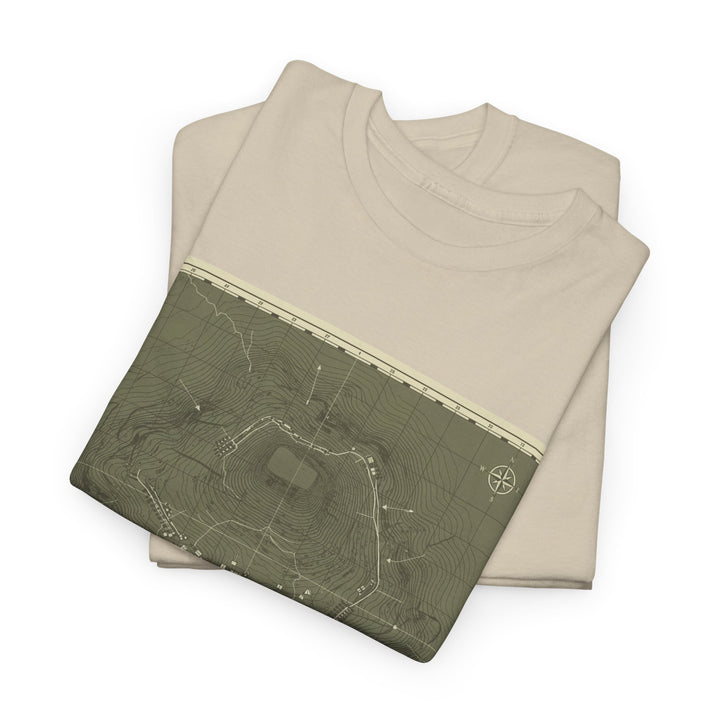 Isandlwana Map Print T-Shirt featuring a vintage topographic design. A bold heritage graphic tee inspired by historic terrain.