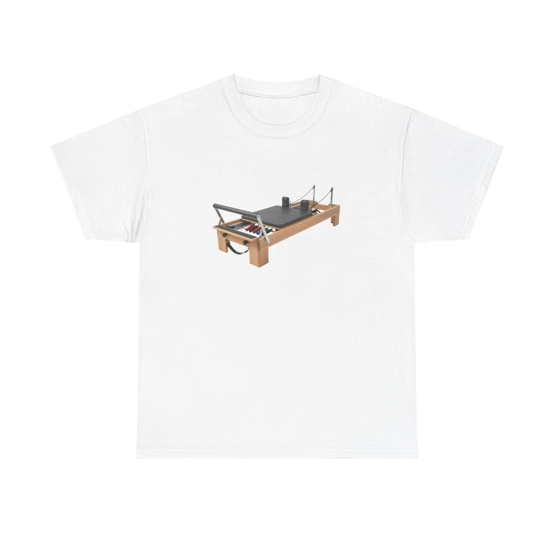 Pilates Reformer Tee – soft, breathable cotton designed for Pilates sessions. Comfortable, flexible, and perfect for reformer workouts or casual wear.