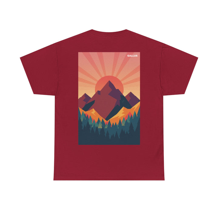 Mountain Sunset T-Shirt — Retro Nature Graphic Tee with &