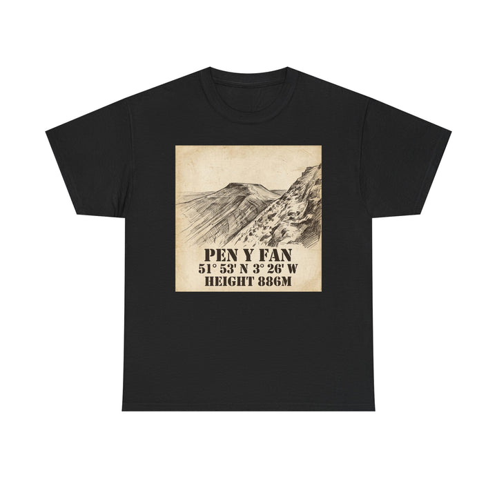 Pen y Fan T-Shirt - Brecon Beacons Vintage Coordinates &amp; Elevation