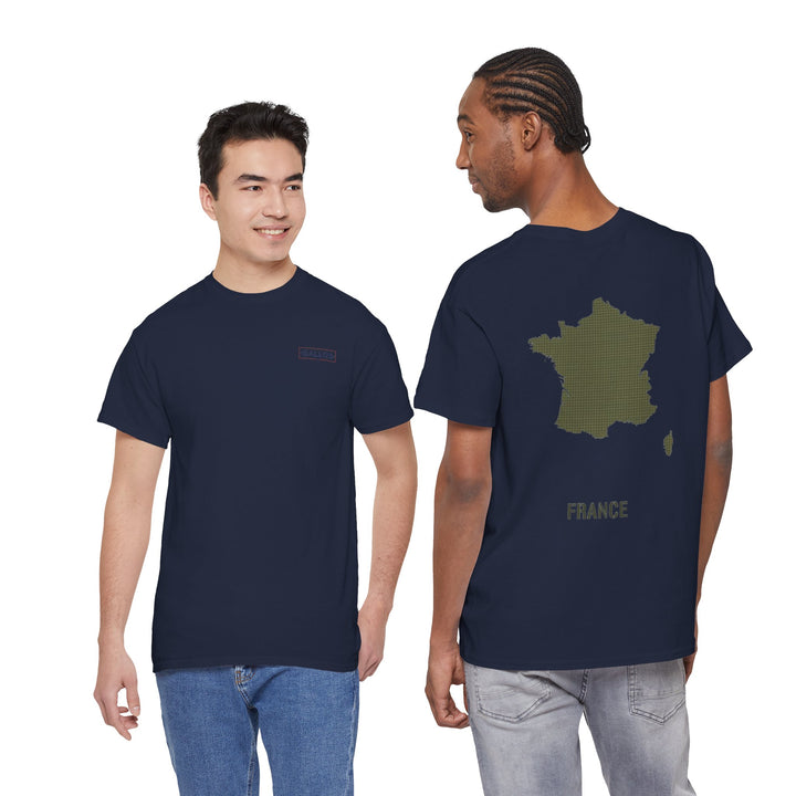 France Map T‑Shirt — Minimal Grunge Outline Tee