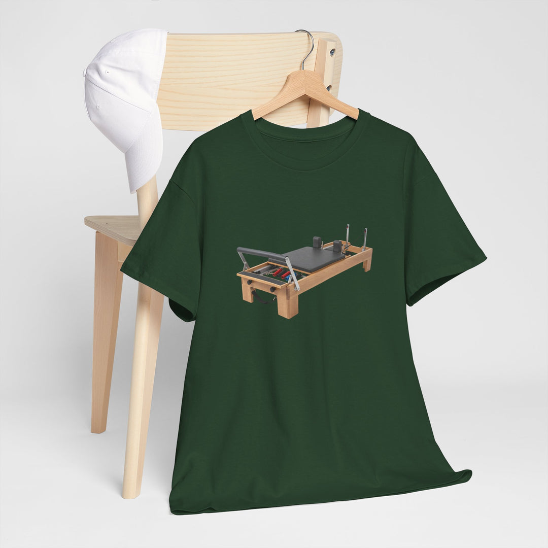 Pilates Reformer Tee – soft, breathable cotton designed for Pilates sessions. Comfortable, flexible, and perfect for reformer workouts or casual wear.