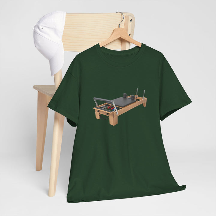 Pilates Reformer Tee – soft, breathable cotton designed for Pilates sessions. Comfortable, flexible, and perfect for reformer workouts or casual wear.