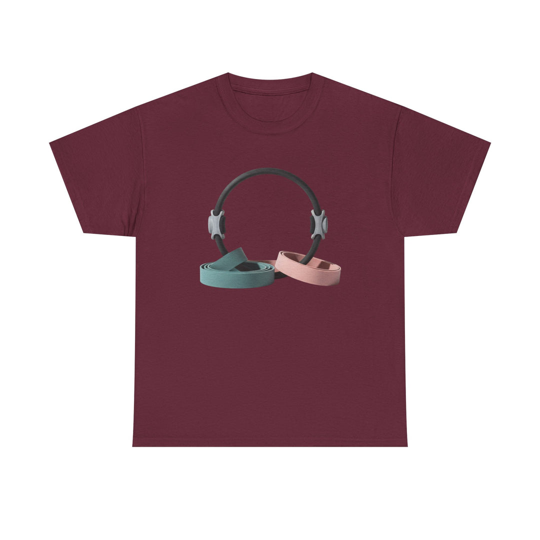 Pilates Band Workout Shirt – soft, breathable fabric designed for resistance band exercises. Comfortable, flexible, and perfect for Pilates sessions or workouts.