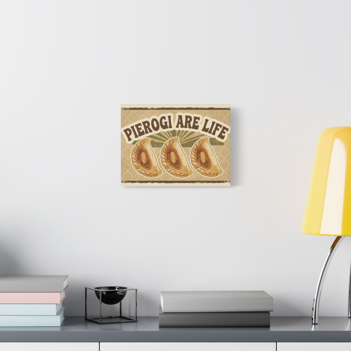 Pierogi Are Life Canvas Print — Vintage Polish Dumpling Wall Art