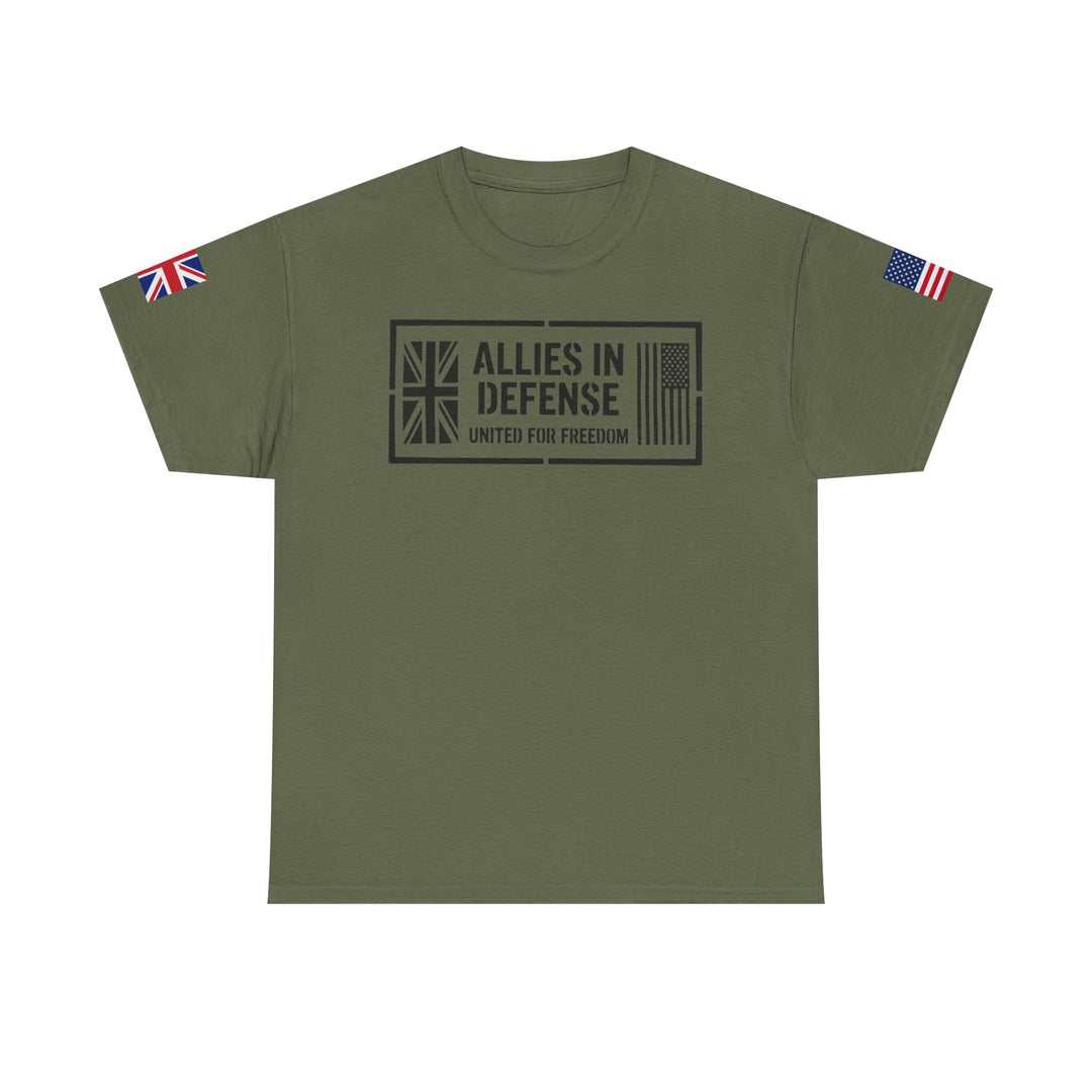 UK &amp; US Allies Defence Veteran Tee — Flags on Sleeves