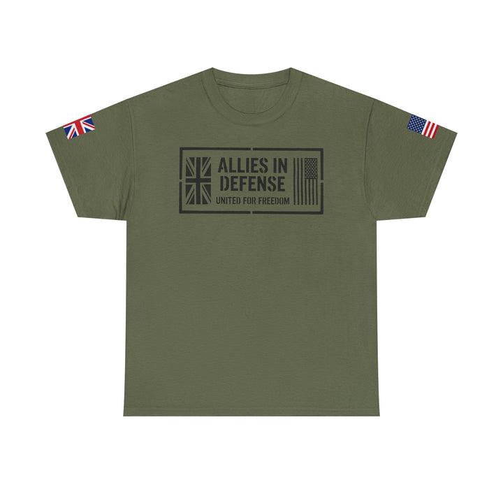 UK &amp; US Allies Defence Veteran Tee — Flags on Sleeves