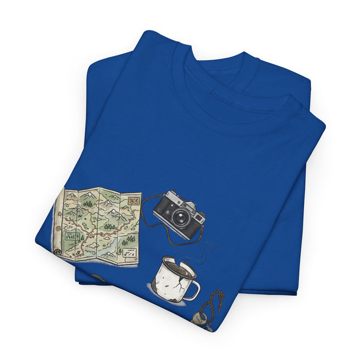 Retro Mountain Camping Gear Graphic T-Shirt - Outdoor Adventure Tee