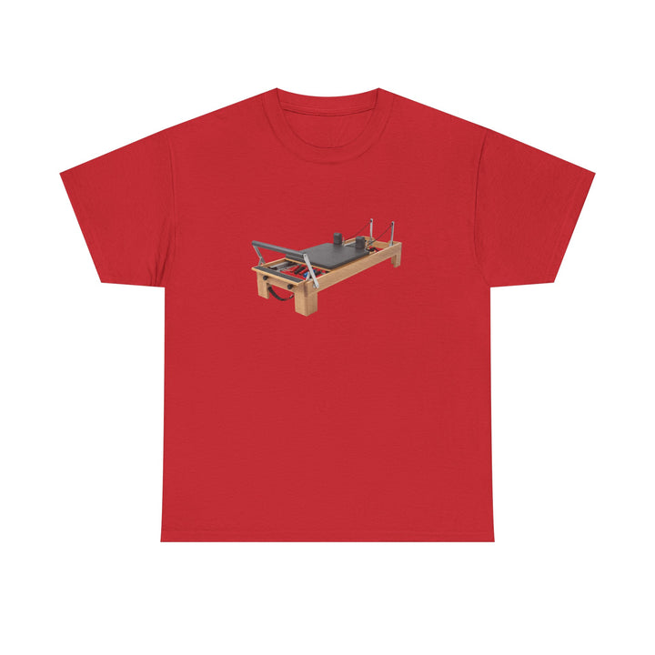 Pilates Reformer Tee – soft, breathable cotton designed for Pilates sessions. Comfortable, flexible, and perfect for reformer workouts or casual wear.