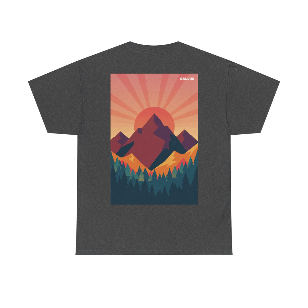 Mountain Sunset T-Shirt — Retro Nature Graphic Tee with &