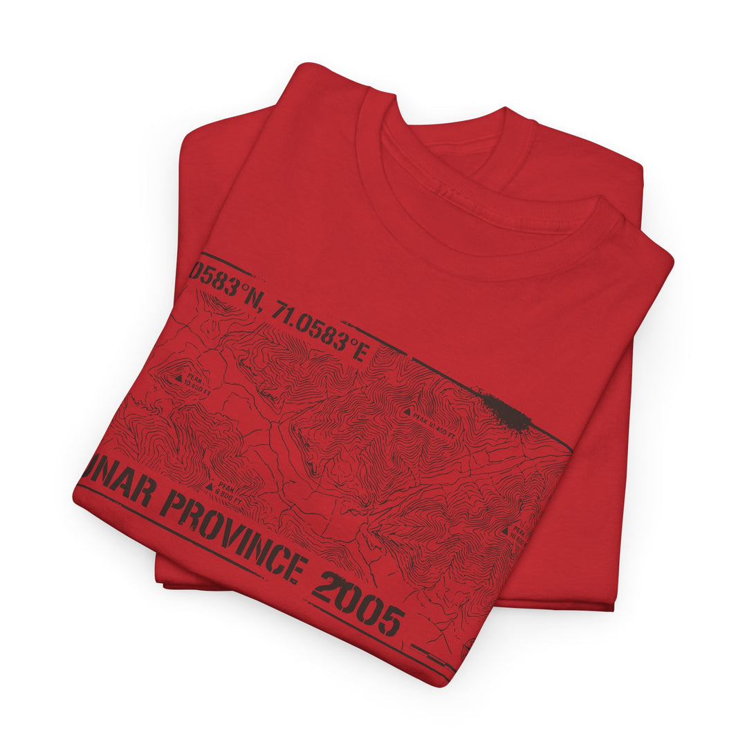 Kunar Province 2005 Map T-Shirt - Afghanistan Military Heritage Graphic Tee