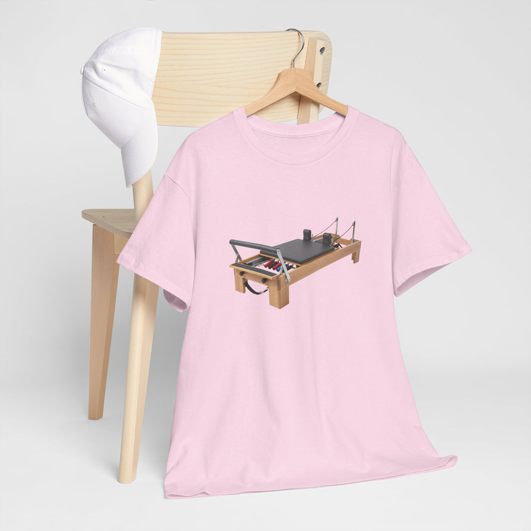 Pilates Reformer Tee – soft, breathable cotton designed for Pilates sessions. Comfortable, flexible, and perfect for reformer workouts or casual wear.