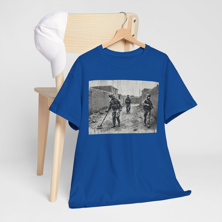 Helmand Vallon Patrol T-Shirt - Vintage Military Graphic Tee - Black &amp; White
