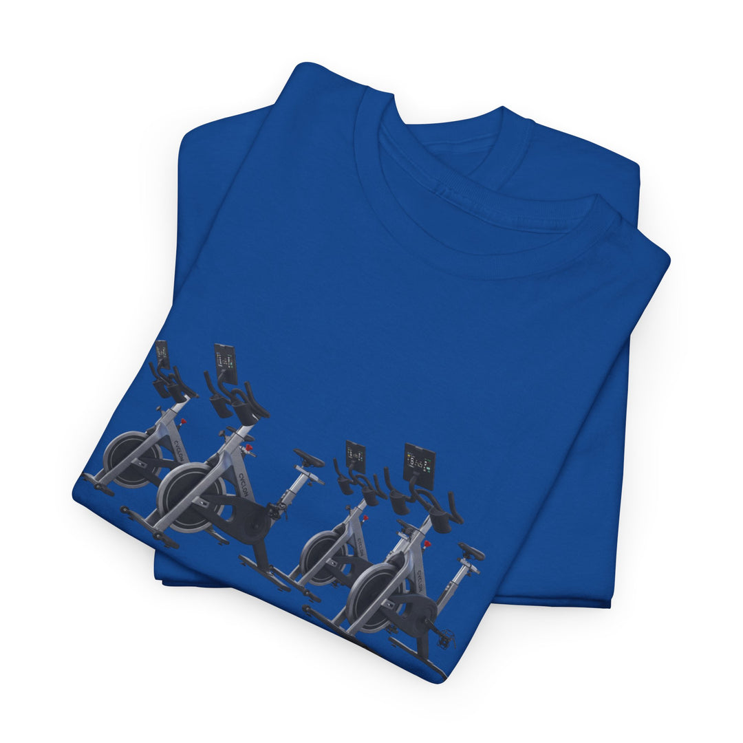 Spin Bikes Tee – soft, breathable cotton designed for indoor cycling and spin classes. Comfortable, durable, and perfect for active lifestyles.