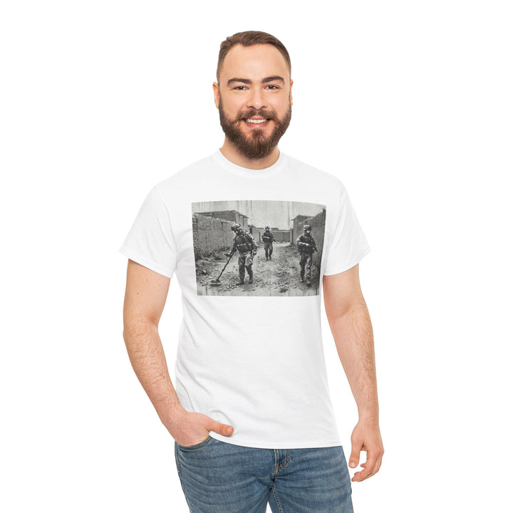 Helmand Vallon Patrol T-Shirt - Vintage Military Graphic Tee - Black &amp; White