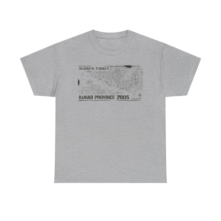 Kunar Province 2005 Map T-Shirt - Afghanistan Military Heritage Graphic Tee