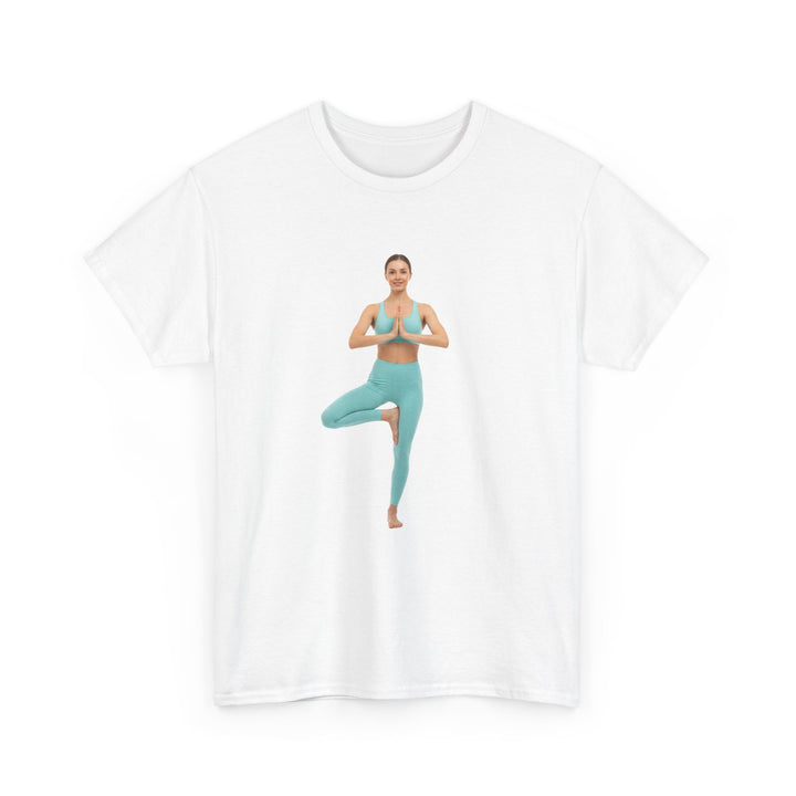 Yoga Pose Tee – soft, breathable cotton featuring a stylish yoga pose design. Perfect for yoga practice, meditation, or casual mindful lifestyle wear.
