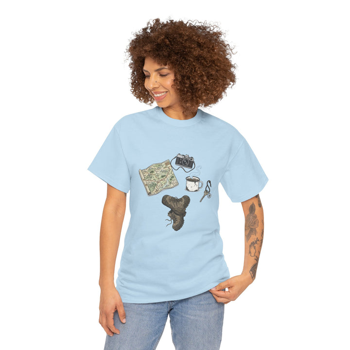 Retro Mountain Camping Gear Graphic T-Shirt - Outdoor Adventure Tee