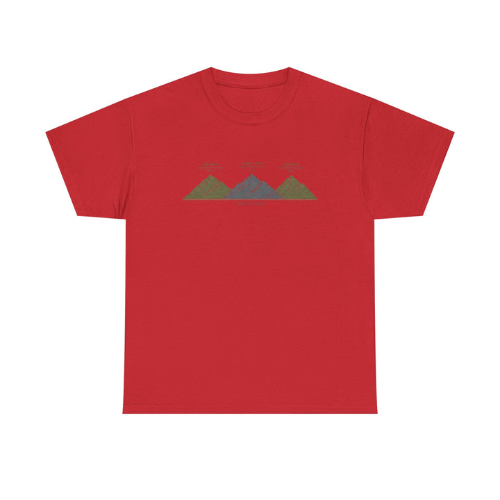 Three Peaks Challenge Graphic T-Shirt — Retro UK Mountain Hiking Tee