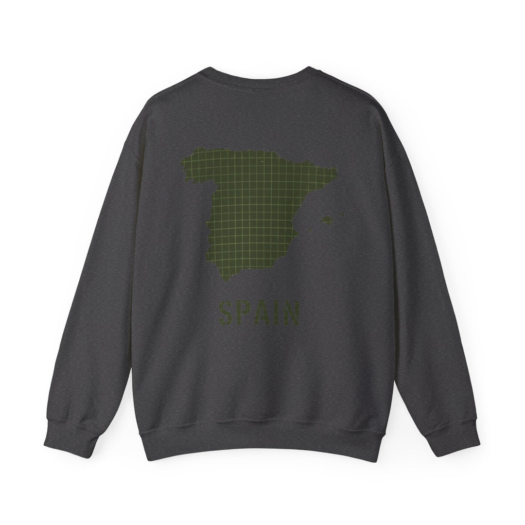 Spain Map Crewneck Sweatshirt — GALLUS Logo Travel Pullover