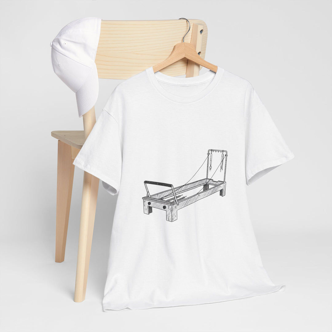 Pilates Reformer Tee – soft, breathable cotton designed for reformer Pilates. Comfortable, flexible, and perfect for studio workouts or casual wear.