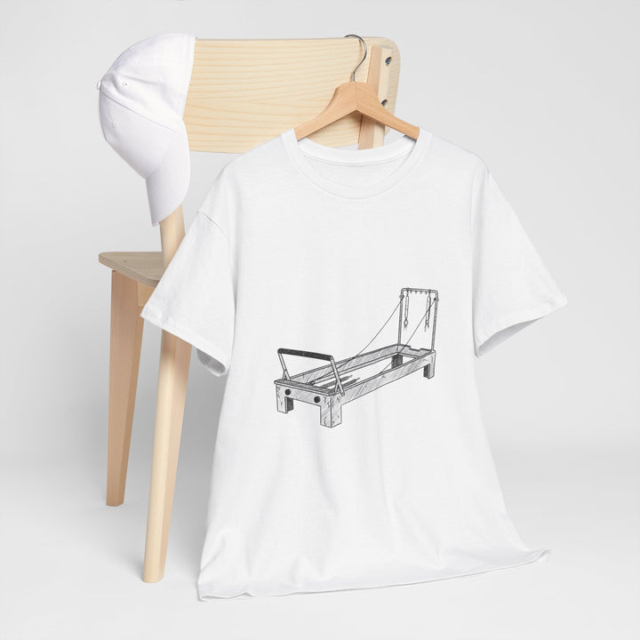 Pilates Reformer Tee – soft, breathable cotton designed for reformer Pilates. Comfortable, flexible, and perfect for studio workouts or casual wear.