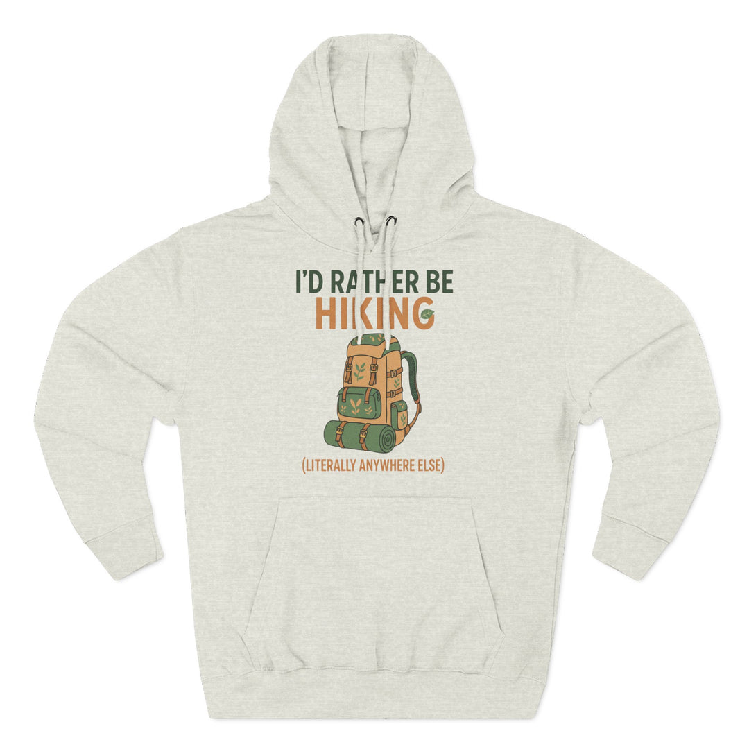 Heather gray hoodie by S&amp;W Gallus featuring a graphic of a backpack and the phrase "I&