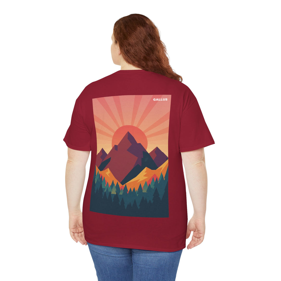 Mountain Sunset T-Shirt — Retro Nature Graphic Tee with &