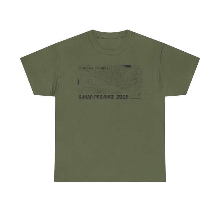 Kunar Province 2005 Map T-Shirt - Afghanistan Military Heritage Graphic Tee