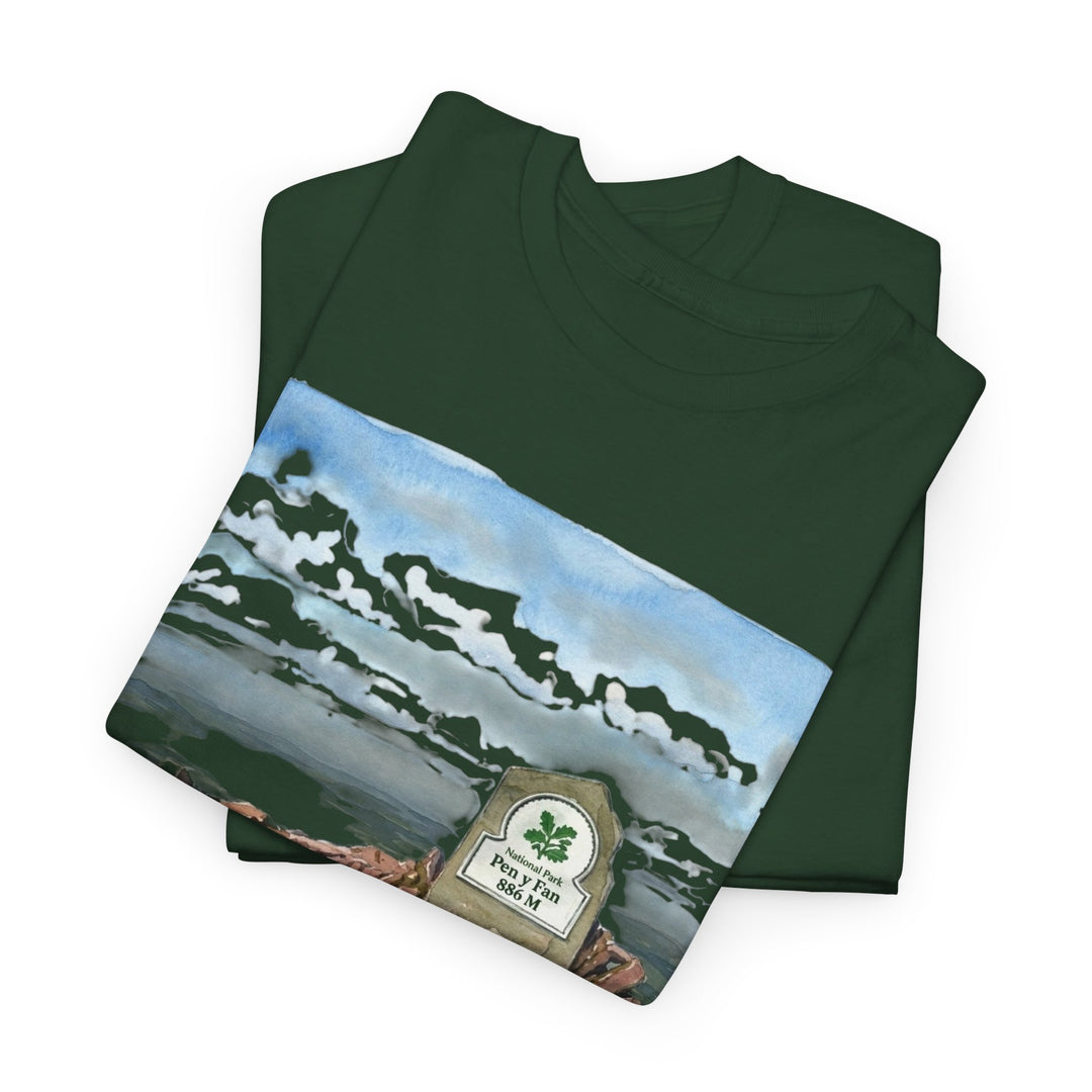 Pen y Fan Landscape T‑Shirt — Wales Mountain Hiking Souvenir Tee