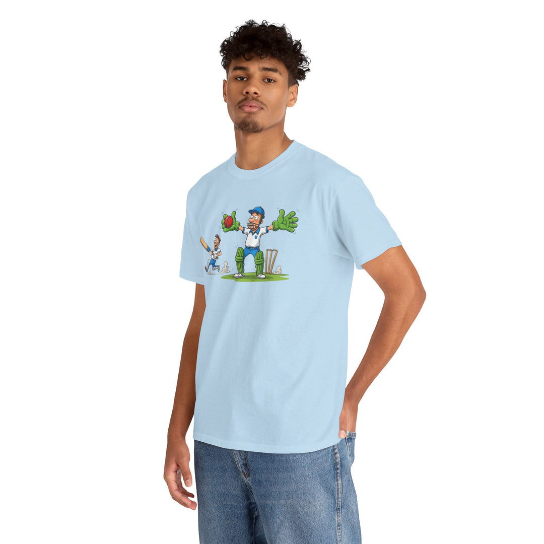 Cricket Catch Graphic Cartoon T-Shirt