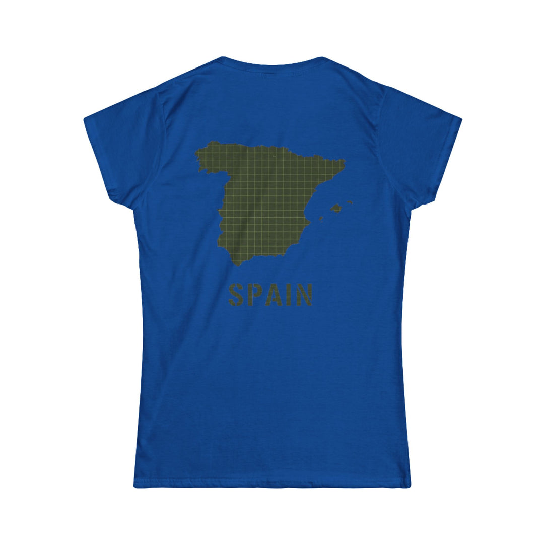 Spain Map Womens Tee — Gallus Logo Travel T‑Shirt