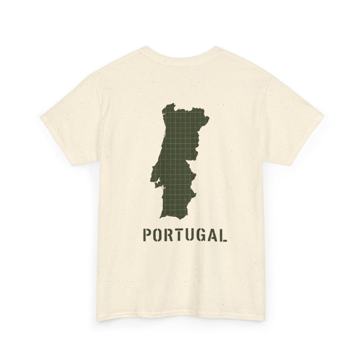 Portugal Map T-Shirt — Vintage Green Grid Portugal Tee