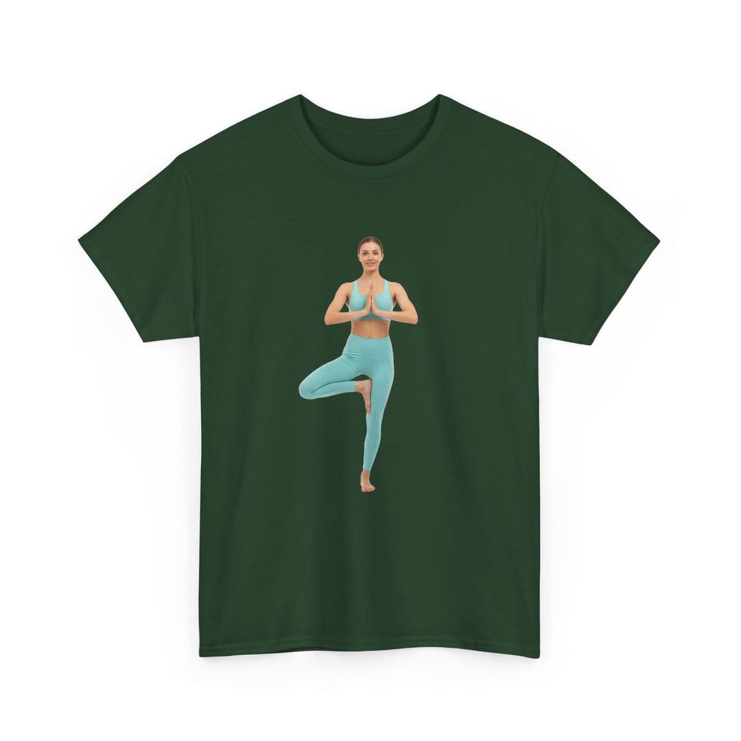 Yoga Pose Tee – soft, breathable cotton featuring a stylish yoga pose design. Perfect for yoga practice, meditation, or casual mindful lifestyle wear.