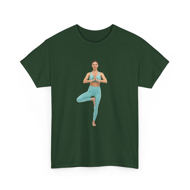 Yoga Pose Tee – soft, breathable cotton featuring a stylish yoga pose design. Perfect for yoga practice, meditation, or casual mindful lifestyle wear.