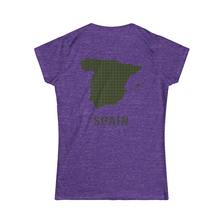 Spain Map Womens Tee — Gallus Logo Travel T‑Shirt