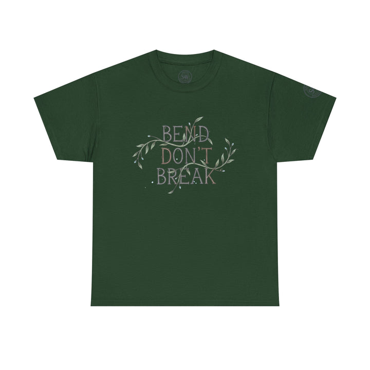 Green t-shirt from S&amp;W Gallus, featuring the text "Bend Don&