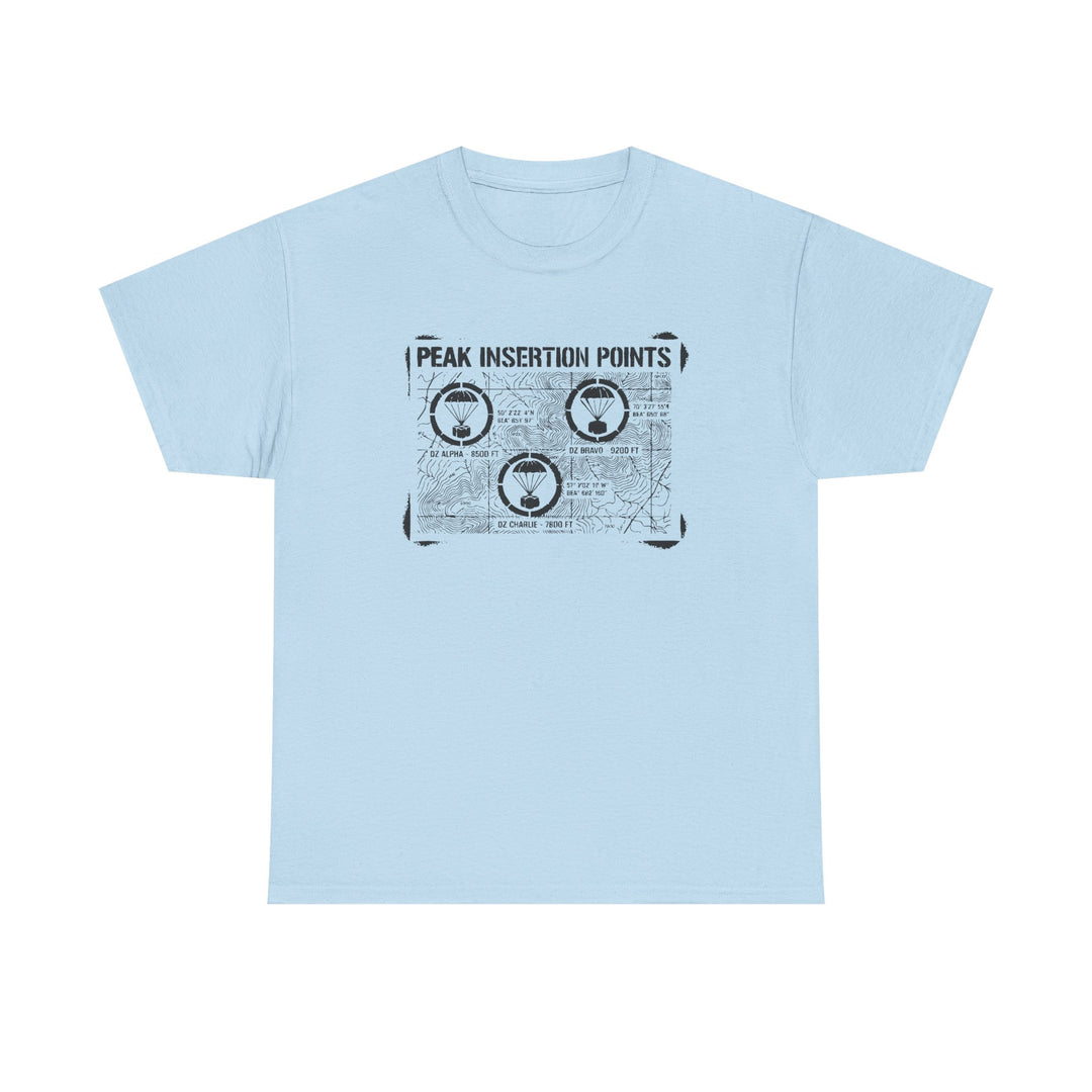 Retro Mountain Schematic Graphic T-Shirt — Technical Diagram Hiking Tee