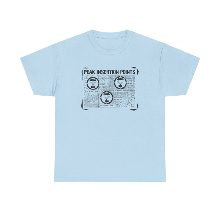 Retro Mountain Schematic Graphic T-Shirt — Technical Diagram Hiking Tee
