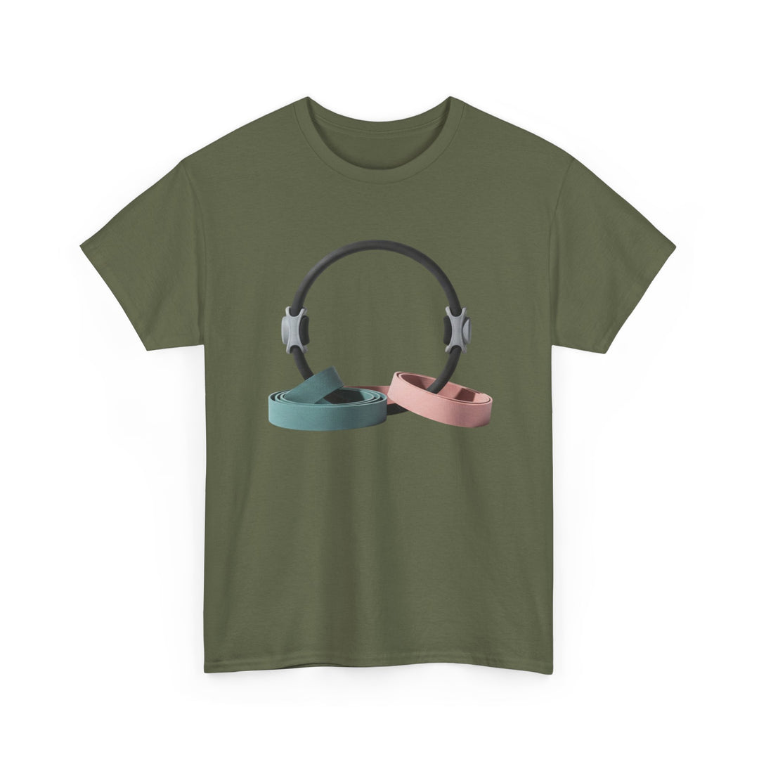 Pilates Band Workout Shirt – soft, breathable fabric designed for resistance band exercises. Comfortable, flexible, and perfect for Pilates sessions or workouts.
