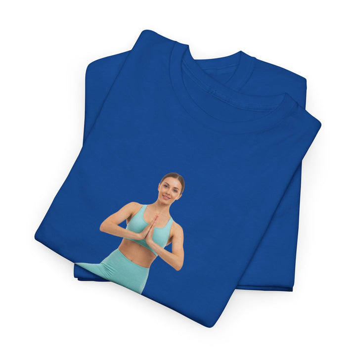 Yoga Pose Tee – soft, breathable cotton featuring a stylish yoga pose design. Perfect for yoga practice, meditation, or casual mindful lifestyle wear.