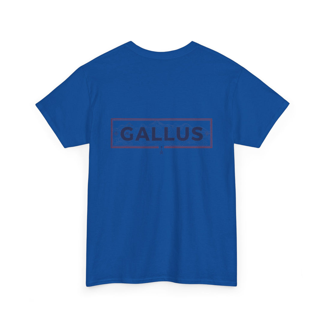 Gallus Logo T-Shirt — Minimal Retro Chest &amp; Back Graphic Tee