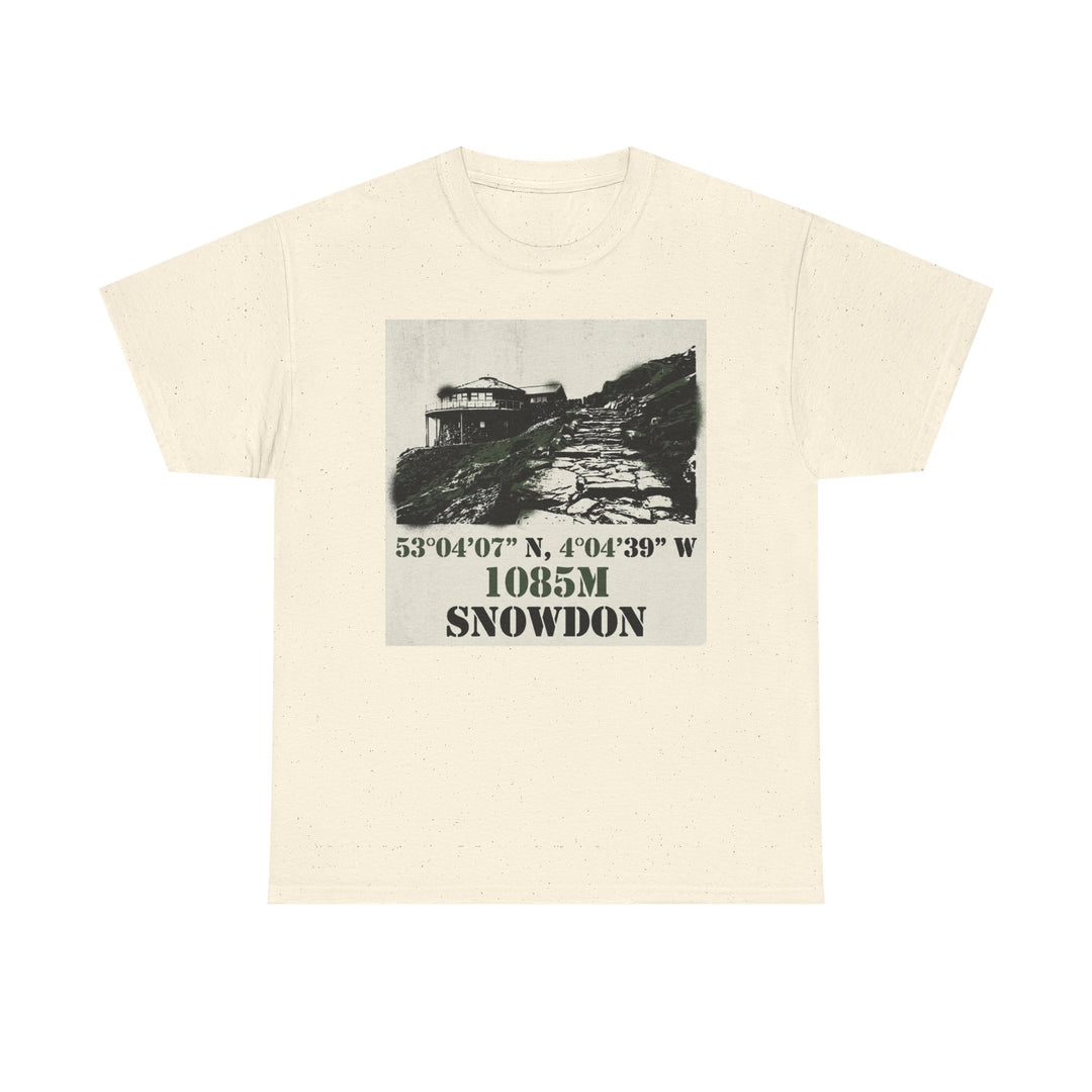 Snowdon 1085m Vintage Summit Tee — Mountain Coordinates Graphic T‑Shirt