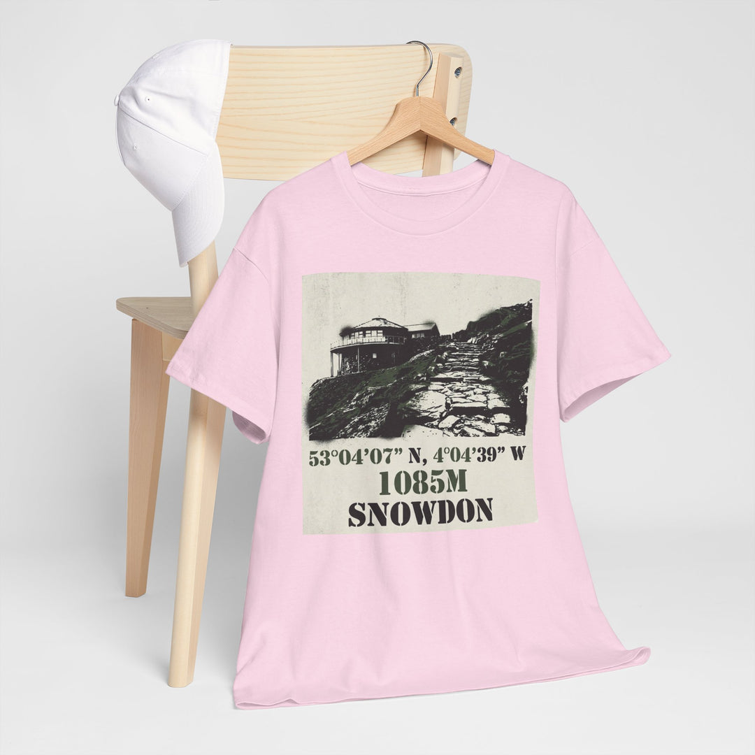 Snowdon 1085m Vintage Summit Tee — Mountain Coordinates Graphic T‑Shirt