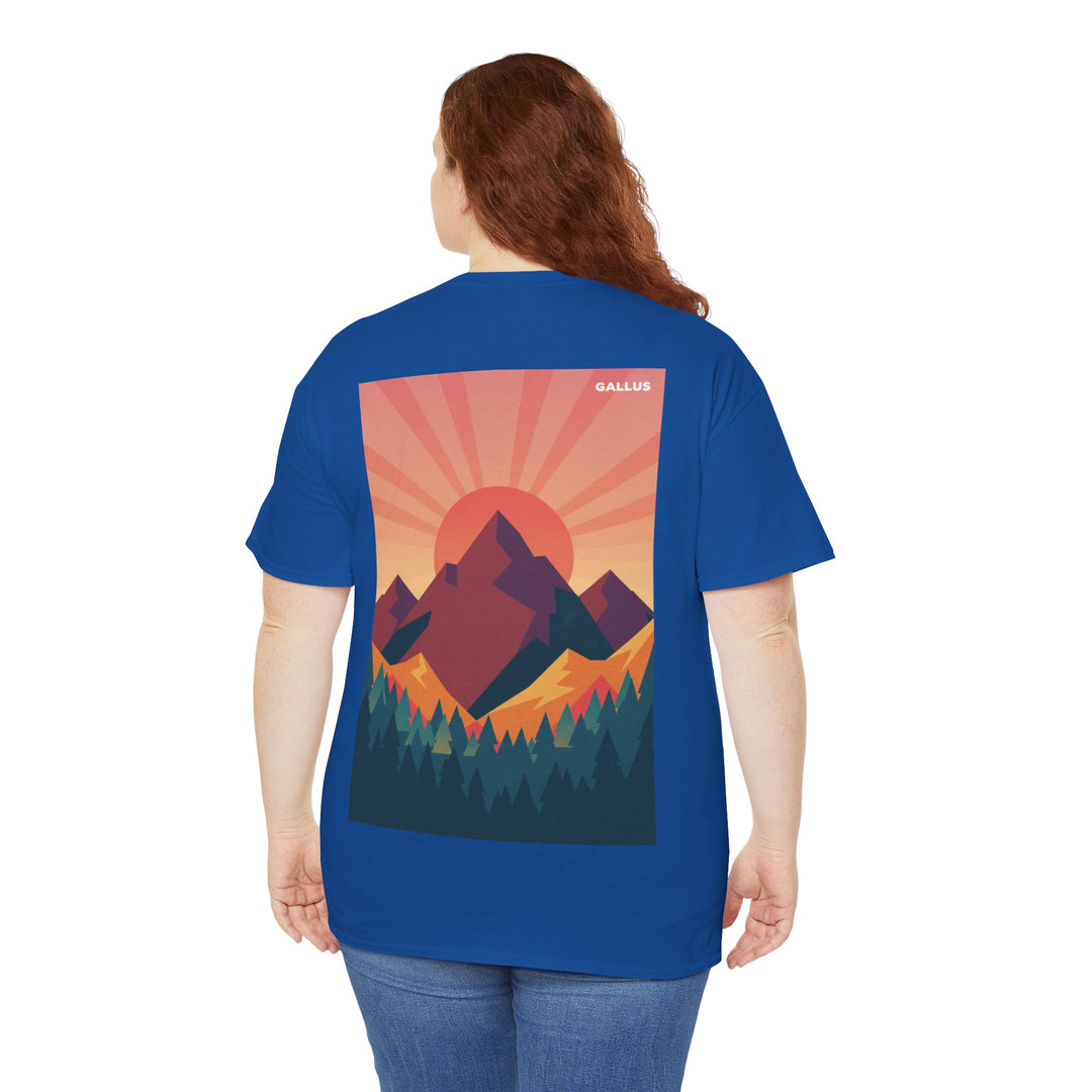 Mountain Sunset T-Shirt — Retro Nature Graphic Tee with &