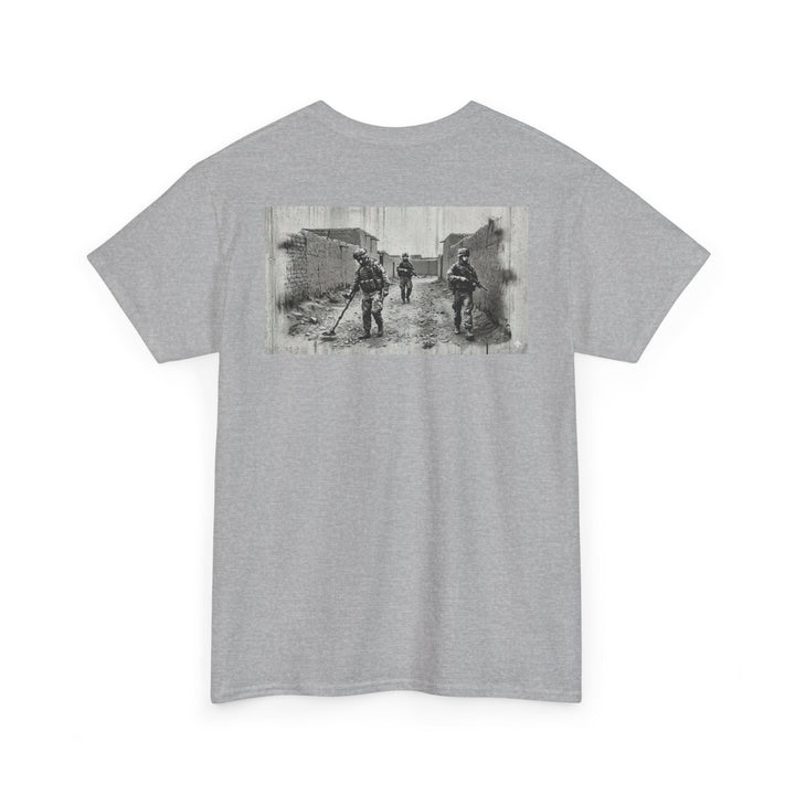 Helmand Vallon Patrol T-Shirt - Vintage Military Graphic Tee - Black &amp; White
