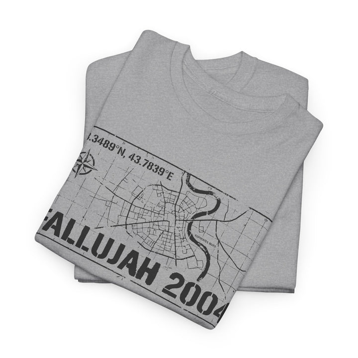 Fallujah 2004 Map Tee — Military Deployment Memorial T-Shirt