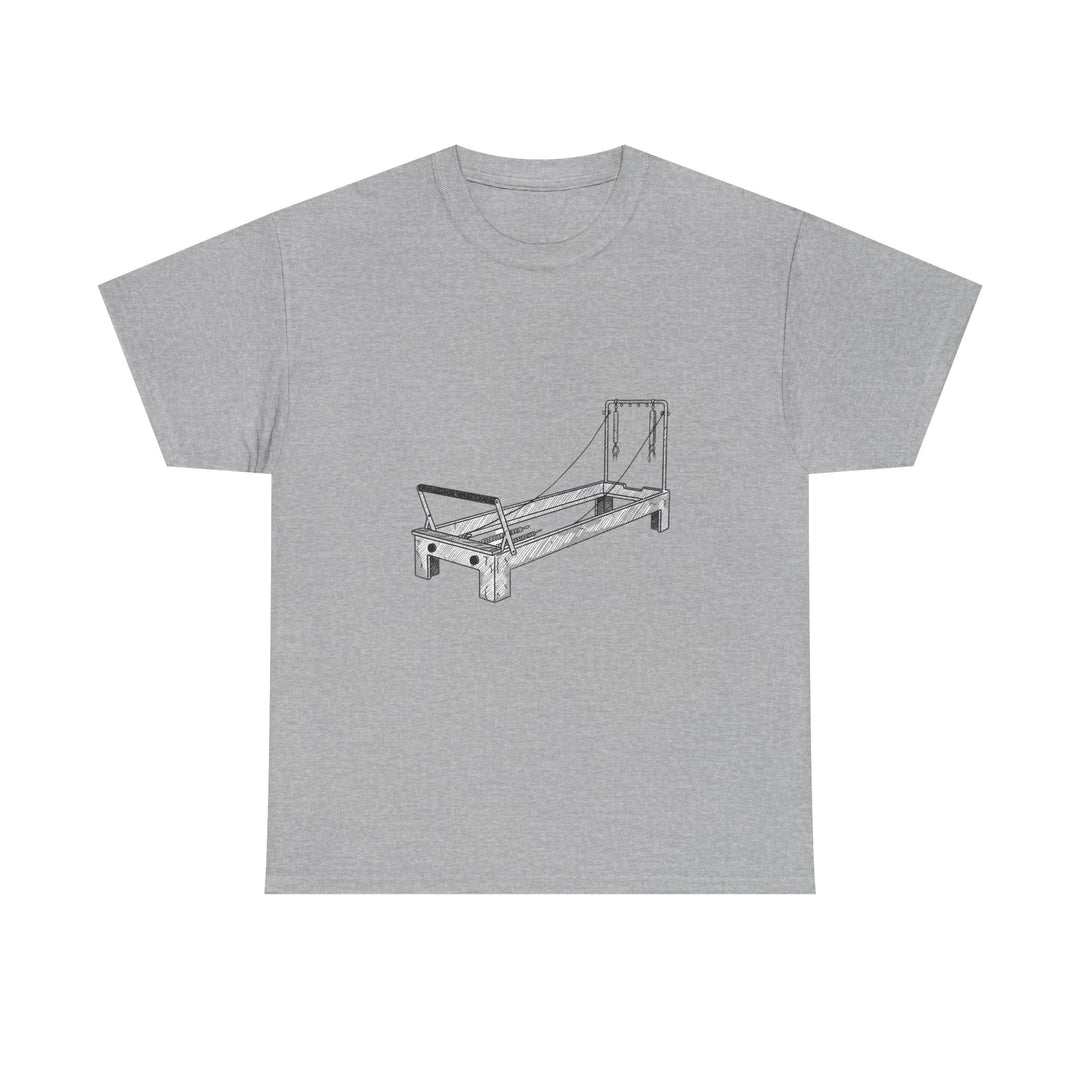Pilates Reformer Tee – soft, breathable cotton designed for reformer Pilates. Comfortable, flexible, and perfect for studio workouts or casual wear.