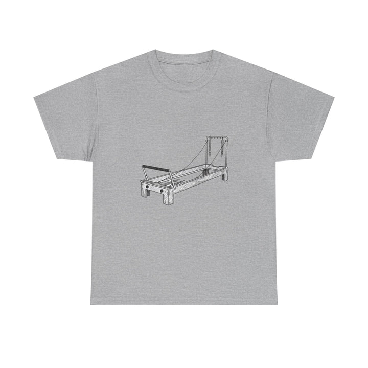 Pilates Reformer Tee – soft, breathable cotton designed for reformer Pilates. Comfortable, flexible, and perfect for studio workouts or casual wear.