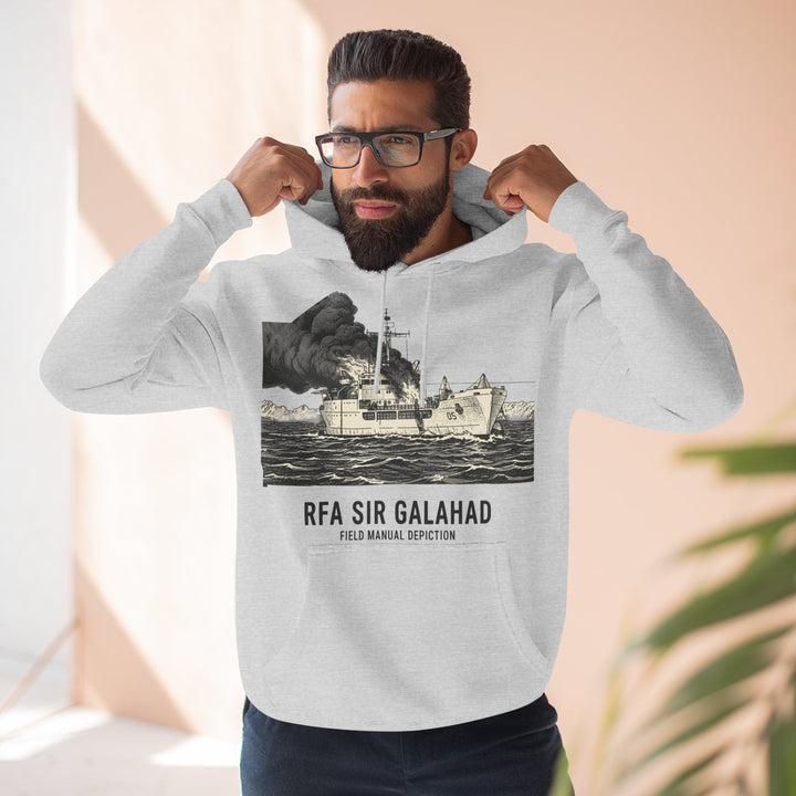 RFA Sir Galahad Graphic Hoodie — Retro Ship Illustration &amp; Gallus S&amp;W Logo